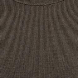 Pre Owned Stone Island Vintage Brown Rib Knit Mock Neck Sweater XL