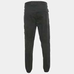 Pre Owned Stone Island Black Cotton Cargo Pants L