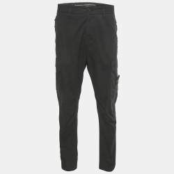 Pre Owned Stone Island Black Cotton Cargo Pants L