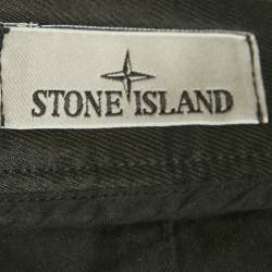 Pre Owned Stone Island Black Cotton Cargo Pants L