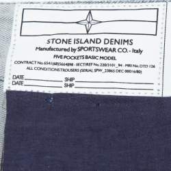 Pre Owned بنطلون جينز ستون آيلاند دينم رصاصي فاتح بأرجل ضيقة مقاس صغير (سمول)