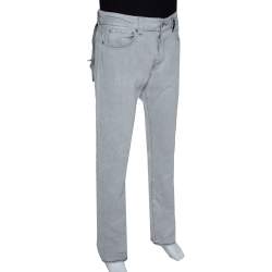 Pre Owned Stone Island Pale Grey Denim New Steel Narrow Leg Jeans M
