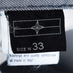 Pre Owned Stone Island Pale Grey Denim New Steel Narrow Leg Jeans M
