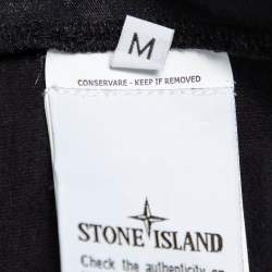 Stone Island Black Cotton Mural Part 3 Printed Crewneck T-shirt M
