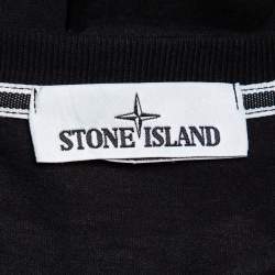 Stone Island Black Cotton Mural Part 3 Printed Crewneck T-shirt M