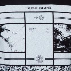 Stone Island Black Cotton Mural Part 3 Printed Crewneck T-shirt M