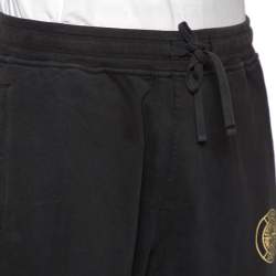 Pre Owned Supreme X Stone Island Black Cotton Knit Sweatpants L 