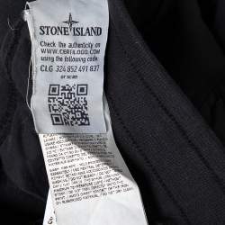 Pre Owned Supreme X Stone Island Black Cotton Knit Sweatpants L 