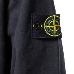 Pre Owned Supreme X Stone Island Black Cotton Knit Sweatshirt L 