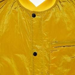 Stone Island Mustard Yellow Nylon Reversible Bomber Jacket L