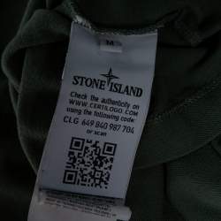 Pre Owned تي شيرت بولو ستون آيلاند قطن أخضر بيكيه أكمكام قصيرة قصة مجسمة مقاس وسط (ميديوم)