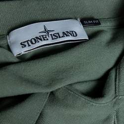 Pre Owned تي شيرت بولو ستون آيلاند قطن أخضر بيكيه أكمكام قصيرة قصة مجسمة مقاس وسط (ميديوم)