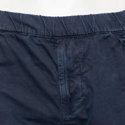 Stone Island Navy Blue Faded Effect Cotton Cargo Shorts M