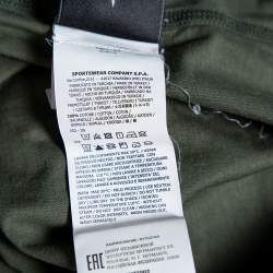 Pre Owned Stone Island Green Cotton Long Sleeve Polo T-Shirt M