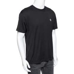 Stone Island Black Logo Embroidered Cotton Short Sleeve T-Shirt XL