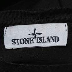 Stone Island Black Logo Embroidered Cotton Short Sleeve T-Shirt XL