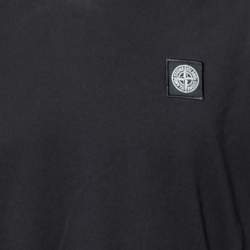 Stone Island Black Logo Embroidered Cotton Short Sleeve T-Shirt XL