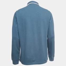 Stone Island Blue Cotton Pique Full Sleeve Polo T-Shirt XL