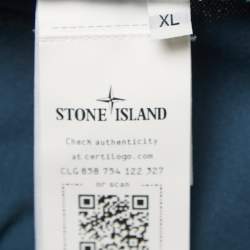 Stone Island Blue Cotton Pique Full Sleeve Polo T-Shirt XL