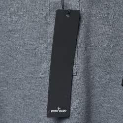 Stone Island Grey Cotton Pique Full Sleeve Polo T-Shirt XL