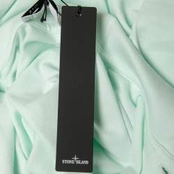 Stone Island Pastel Green Cotton Pique Full Sleeve Polo T-Shirt XL
