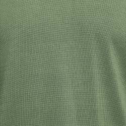 Pre Owned Stone Island Green Cotton Compass Patch Crew Neck Jumper L