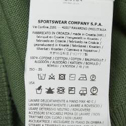 Pre Owned Stone Island Green Cotton Compass Patch Crew Neck Jumper L