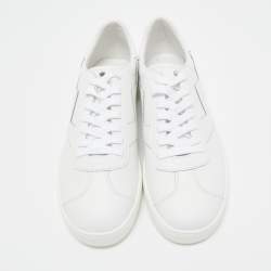 Stuart Weitzman White Leather Daryl Low Top Sneakers Size 42