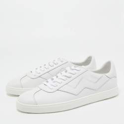 Stuart Weitzman White Leather Daryl Low Top Sneakers Size 42