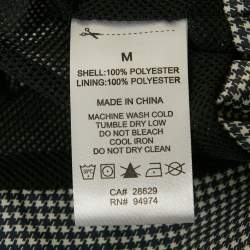 Stussy Black Houndstooth Synthetic Windbreaker Zip-Up Jacket M