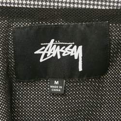 Stussy Black Houndstooth Synthetic Windbreaker Zip-Up Jacket M