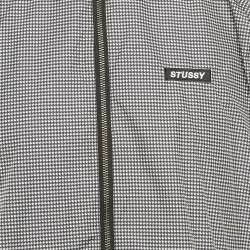 Stussy Black Houndstooth Synthetic Windbreaker Zip-Up Jacket M