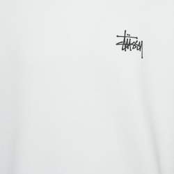Stussy White Cotton Knit Crewneck Sweatshirt M