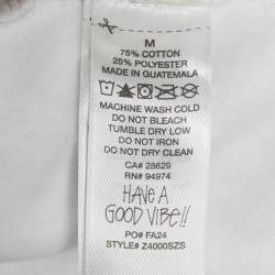 مملوكة مسبقًا جاكيت بغطاء رأس بسحاب قطن رمادي بطبعة من ستوسي مقاس متوسط (ميديم)