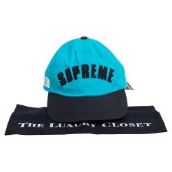 Pre Owned Supreme X The North Face Teal Arc Logo 6 Panel Hat