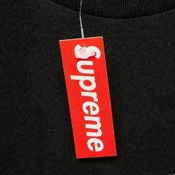 مملوكة مسبقًا Supreme Black World Famous Embroidery Cotton Crew Neck T-Shirt M