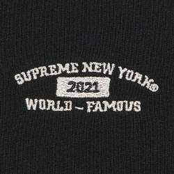 مملوكة مسبقًا Supreme Black World Famous Embroidery Cotton Crew Neck T-Shirt M
