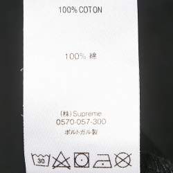 مملوكة مسبقًا Supreme Black World Famous Embroidery Cotton Crew Neck T-Shirt M