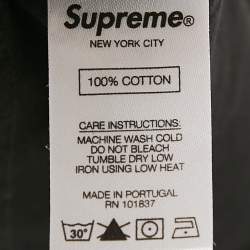 مملوكة مسبقًا Supreme Black World Famous Embroidery Cotton Crew Neck T-Shirt M