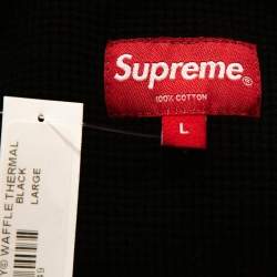 Supreme Black Waffle Knit Playboy Print Crew Neck Thermal L 