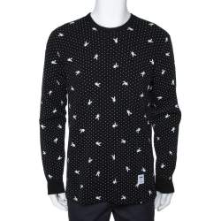 Supreme Black Waffle Knit Playboy Print Crew Neck Thermal L