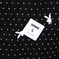 Supreme Black Waffle Knit Playboy Print Crew Neck Thermal L 