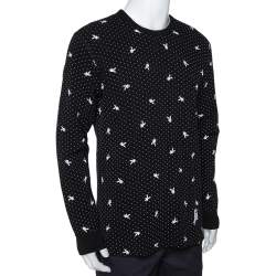 Supreme Black Waffle Knit Playboy Print Crew Neck Thermal L