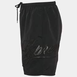 Supreme Black Logo Mesh Script Nylon Water Short M