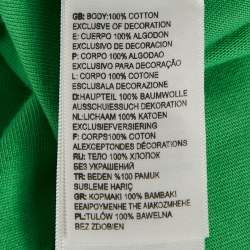 Supreme Green Embroidered Cotton Turtle Neck Sweatshirt S