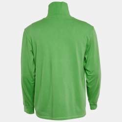 Supreme Green Embroidered Cotton Turtle Neck Sweatshirt S