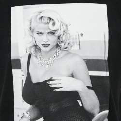 Pre Owned Supreme Black Anna Nicole Smith Print Cotton Crew Neck T-Shirt M