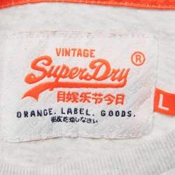 Supreme Orange Label Vintage Light Grey/White Crew Neck T-Shirt L