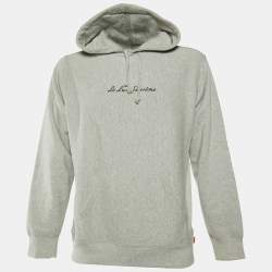 Supreme Grey Le Luxe Supreme Cotton Hooded Sweatshirt M