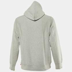 Pre Owned Supreme Grey Le Luxe Supreme Cotton Hooded Sweatshirt M